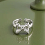 Load image into Gallery viewer, Silver Bow Curve Ring
