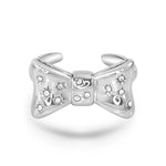Load image into Gallery viewer, Silver Bow Curve Ring
