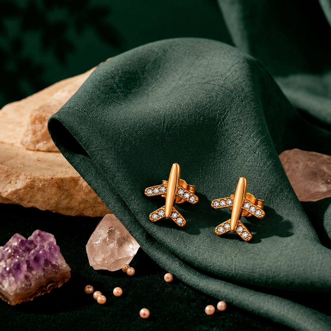 Mini Airplane Earrings