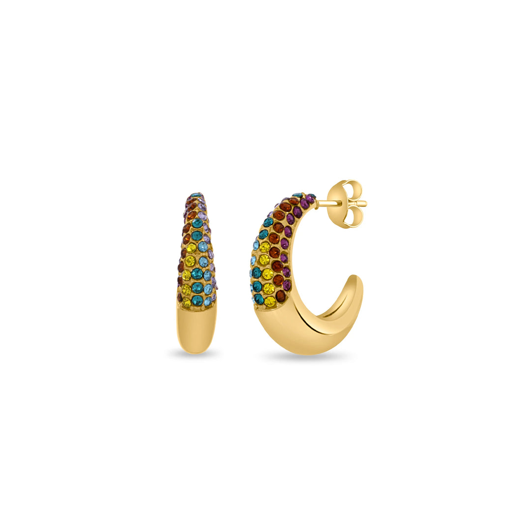 Multishade Half Hoop Earrings