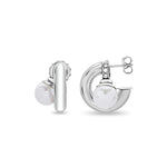 Load image into Gallery viewer, Pearl Drop Hoop Earrings

