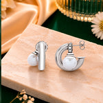Load image into Gallery viewer, Pearl Drop Hoop Earrings

