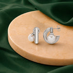 Load image into Gallery viewer, Pearl Drop Hoop Earrings
