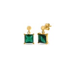 Load image into Gallery viewer, Princess cut Emerald Earrings
