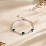 Load image into Gallery viewer, Silver Emerald Glow
