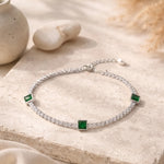 Load image into Gallery viewer, Silver Emerald Glow
