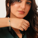 Load image into Gallery viewer, Silver Emerald Glow
