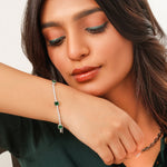 Load image into Gallery viewer, Silver Emerald Glow
