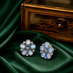 Load image into Gallery viewer, Silver Flower Stud Earrings
