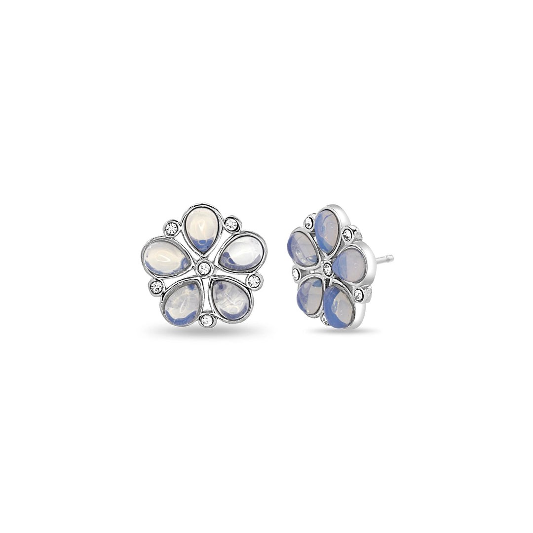 Silver Flower Stud Earrings