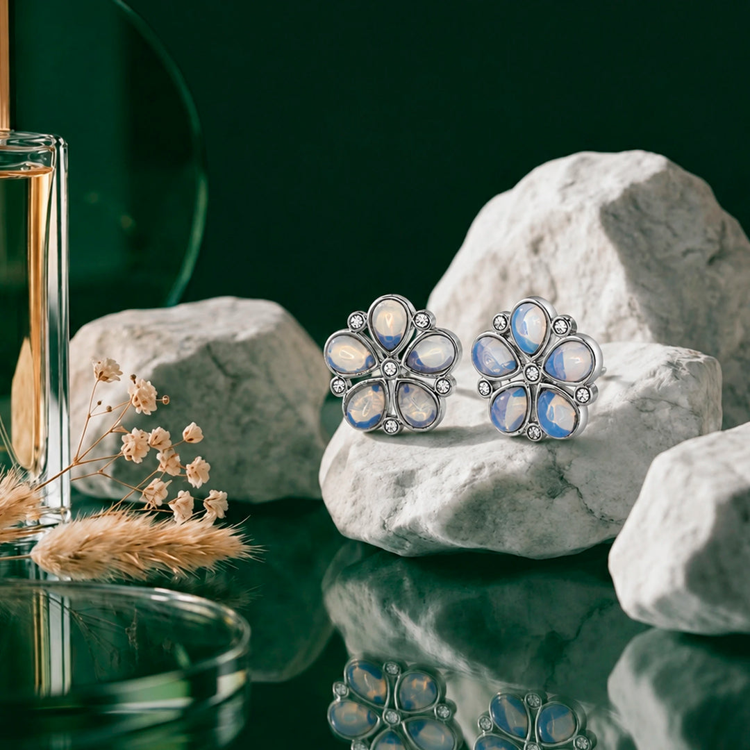 Silver Flower Stud Earrings
