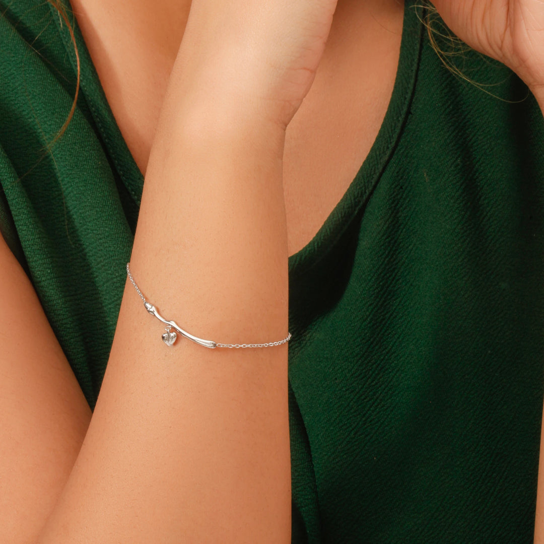 Silver Heartleaf Bracelet