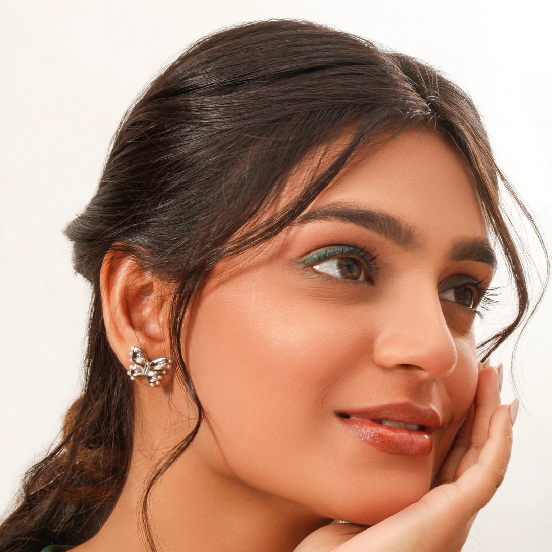 Sterling Silver Butterfly Stud Earrings