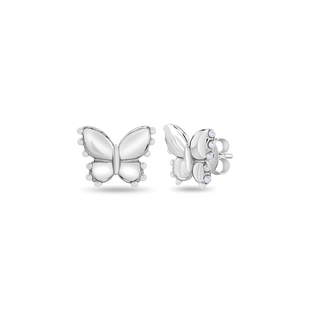 Sterling Silver Butterfly Stud Earrings