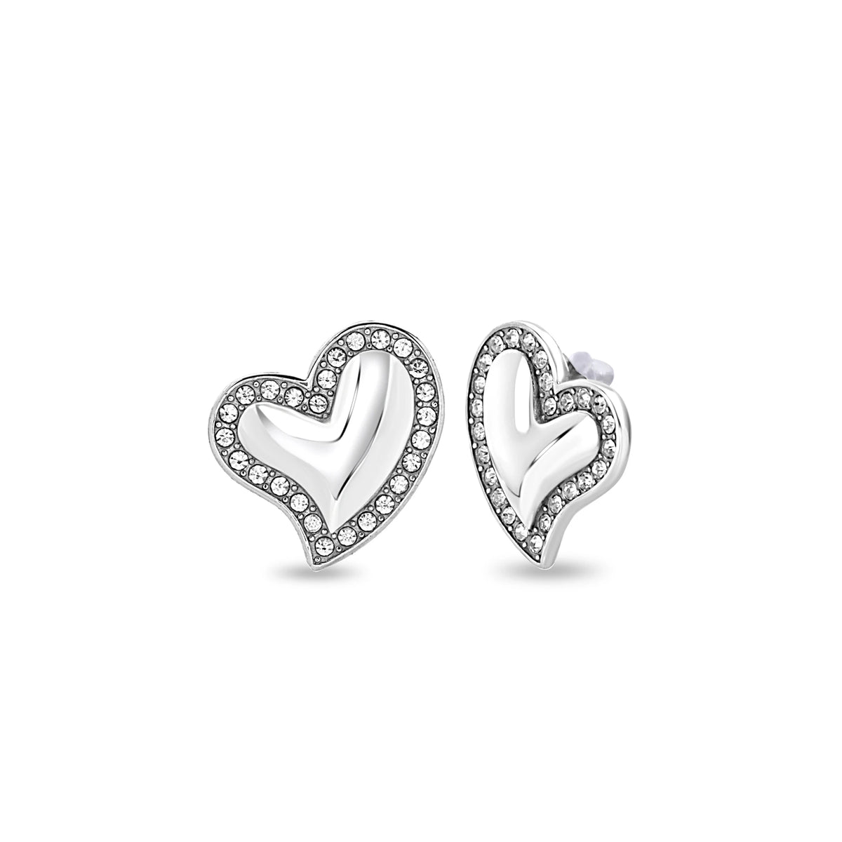 Sweetheart silver drop earrings