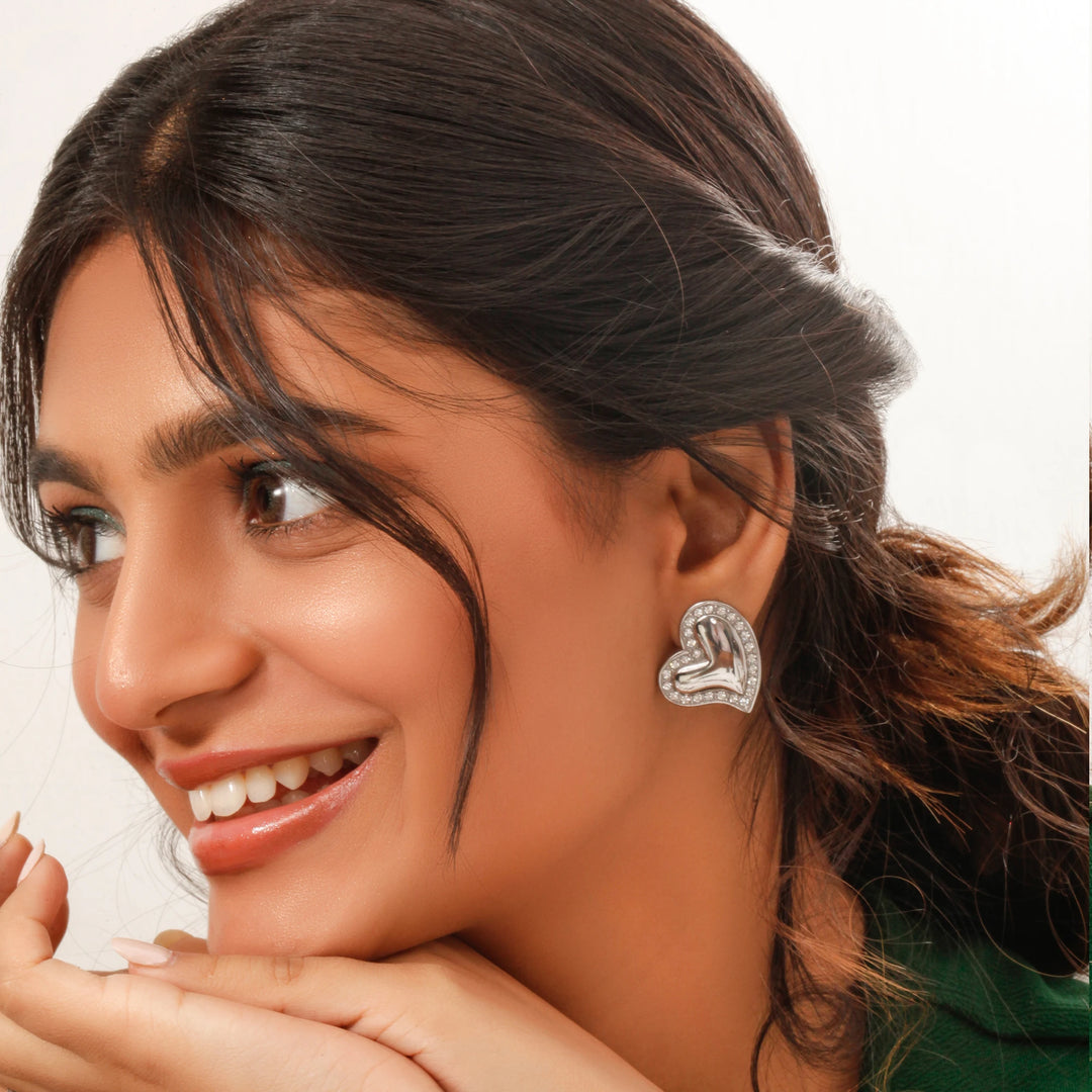 Sweetheart silver Drop Earrings