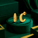 Load image into Gallery viewer, Twisted Croissant Earrings
