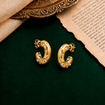 Load image into Gallery viewer, White Crystal Hoops
