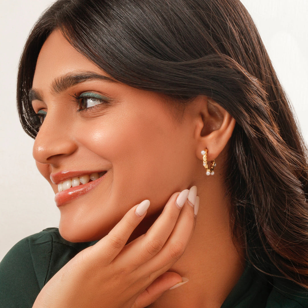 White Pearl Drop Earrings