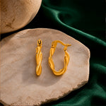 Load image into Gallery viewer, Zig Zag Gold Hoop Earrings
