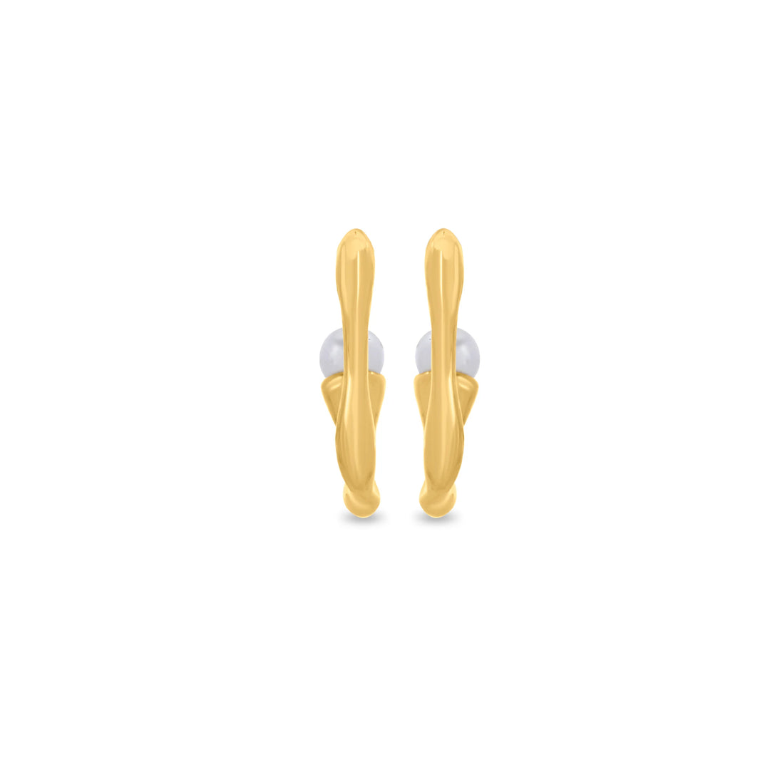 Zigzag Pearl Stone Earrings