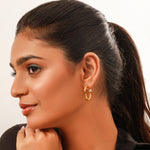 Load image into Gallery viewer, Zigzag Pearl Stone Earrings
