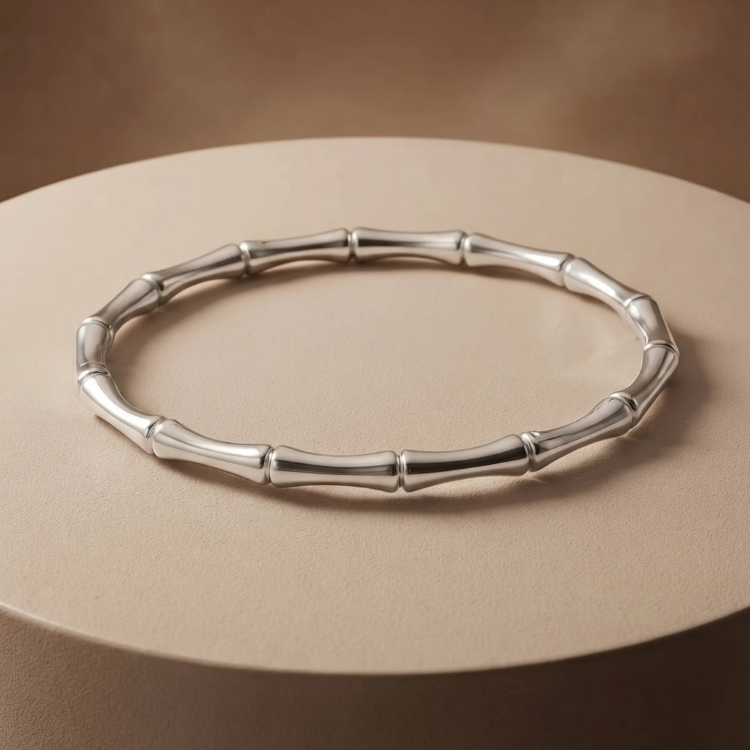 bamboo-inspired bangle (silver)