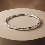 Load image into Gallery viewer, bamboo-inspired bangle (silver)
